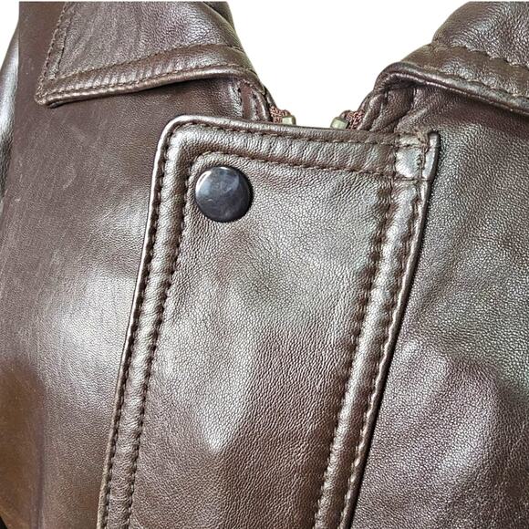 Vintage Men's Pano Sereti New York Leather Flight Bomber Jacket in Brown X-Large - Picture 11 of 11